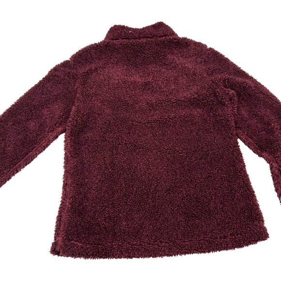 Mountain Khakis Womens Burgundy Sherpa Quarter-Zip Pullover M Relaxed Fit - Picture 5 of 5